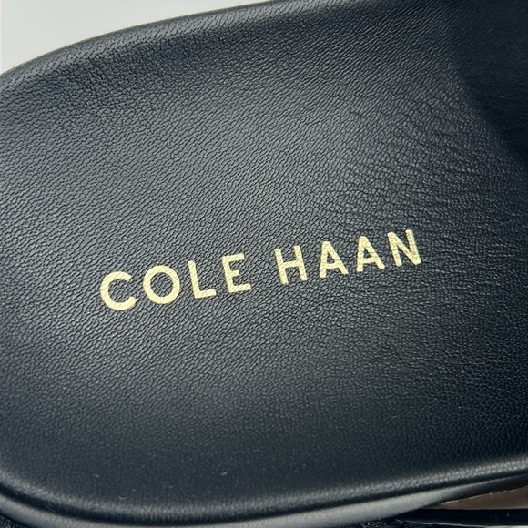 Cole Haan Marisol Footbed Sandals Women’s Size 7B Black Leather Gold Buckle NWT - Picture 7 of 10